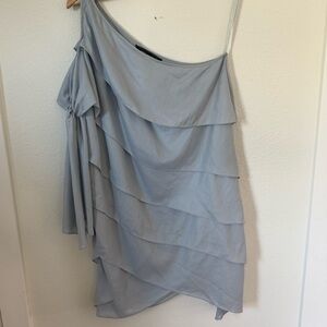 BCBGMaxAzria Soft Blue One-Shoulder mini dress